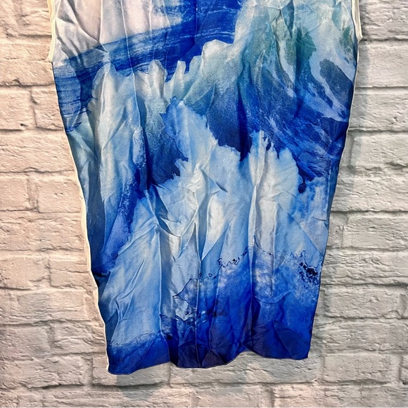 Tess Giberson Women’s 2 Printed Silk Cap Sleeve Shift Boxy Mini Dress - Picture 9 of 11